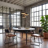 Table à manger extensible en pierre frittée pour cuisine moderne et petit appartement