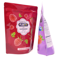 Sachet d'emballage personnalisé pour fruits lyophilisés, pochette refermable à fermeture éclair pour emballage de collations aux fraises, myrtilles et framboises