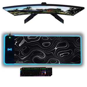 Mauspad mit kabellosem Ladegerät 15W kabelloses Laden Handy-Ladegerät <span class=keywords><strong>RGB</strong></span> Luminous Mouse pad LED Light Mouse Pad <span class=keywords><strong>RGB</strong></span> - Product Image 5
