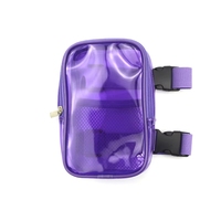 Sac de jambe en PU jaune avec logo personnalisé, grande capacité, imperméable, transparent, pour carnaval, sac banane de taille