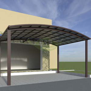 Abri de voiture en métal avec toit en verre pour jardin extérieur, <span class=keywords><strong>garage</strong></span>, port, stockage, carport, élégant en aluminium - Product Image 2