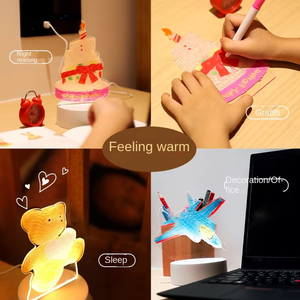 Tableau à dessin à changement de couleur GL-CY20 Guangli <span class=keywords><strong>Rabit</strong></span> 3 couleurs USB Créatif LED Veilleuse - Product Image 5