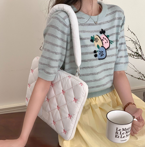 Nuovo Design personalizzato in fabbrica gonfio morbido stampa floreale borsa <span class=keywords><strong>Ipad</strong></span> Cover <span class=keywords><strong>per</strong></span> Laptop trapuntato borsa <span class=keywords><strong>per</strong></span> Laptop da donna - Product Image 5