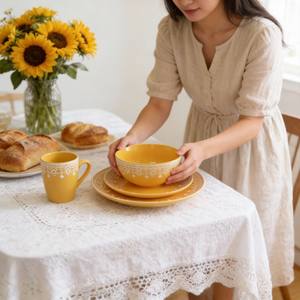 Juego de Vajilla de <span class=keywords><strong>Gres</strong></span> de 16 Piezas de Moda / Vajilla Pakistaní / Vajilla de Cerámica Contemporánea Grace Designs para Fiestas - Product Image 5