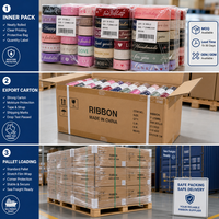 Ruban en satin en gros pour boîtes à gâteaux, ruban d'emballage cadeau 25 mm pour la décoration de boîtes à pâtisserie, impression personnalisée