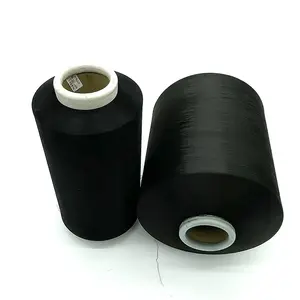 75d36f fio preto de poliéster stretch, fio e nylon mistura de cores, mistura de melange, sem costura, roupa íntima