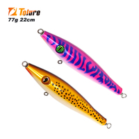 Leurre Artificiel Rigide en Bois de 77g et 22cm pour la Pêche en Eau Salée, Leurre Crayon pour Perche, Truite et Plus Encore