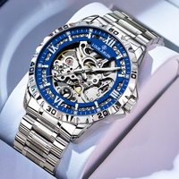Montre mécanique pour homme en alliage, 46 mm, montre de business, étanche 3 BAR, aiguilles lumineuses, montre en acier inoxydable pour homme, montre de luxe