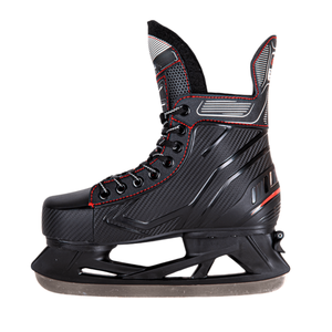 Patins à glace professionnels pour hommes, dessus synthétique, lacets, lame en acier inoxydable noir, chaussures de sport confortables et imperméables - Product Image 5