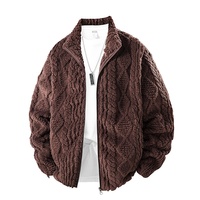 Veste d'hiver pour homme en polaire texturée 3D G-stone, taille européenne, épaisse, en corail, avec fermeture éclair, coupe décontractée, pour le marché transfrontalier
