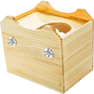 Casa de Chinchilla de madera, cabaña de escondite de animales pequeños naturales para Chinchilla, ardilla, planeadores de azúcar en jaula - Product Image 5