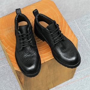 Botas de Cuero Casuales de Negocios para Hombre de Alta Calidad, con Punta Amarilla, para Caminar y Trabajar al Aire Libre - Product Image 6