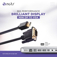 Kabel port layar Mini Dp ke Vga 0.5m 1m 2m 3m kabel jantan ke jantan 1080p