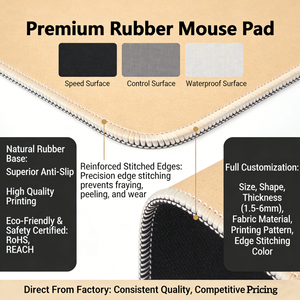 Alfombrilla de Ratón para Juegos Extra Grande Personalizable con Diseño de Animales Salvajes, Ecológica, Antideslizante, de Goma XXL, con Borde Cosido Resistente - Product Image 5