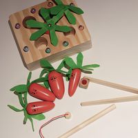 Juguete Educativo Montessori para Niños, Juego de Pesca Magnética para Capturar Insectos y Jalar Rábanos, Desarrollo de la Coordinación Mano-Ojo