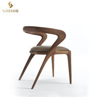 Chaises Modernes en Chêne Massif Rembourrées de Cuir pour Table à Manger
