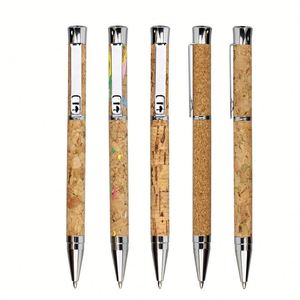 Stylo bille créatif en liège et métal, écologique, personnalisable avec logo, durable, idéal pour cadeaux promotionnels – Meilleures ventes - Product Image 1