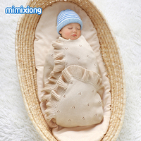 Mantas Mimixiong OEKO Tex para Niños y Niñas, Mantas de Algodón Suave Tejido, Mantas para Bebés y Niños con Borde Decorativo