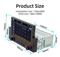Radio BQCC 1 Din de 6.2 Pulgadas con CarPlay, Pantalla Táctil USB, Protección de Cableado, Amplificador, Cámara de Reversa, Reproductores MP3/MP4, Mirror Link RGB