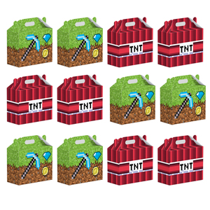 กล่องกระดาษธีม <span class=keywords><strong>Minecraft</strong></span> แบบกำหนดเองได้ กล่องของขวัญใส่ขนมมันฝรั่งทอดพร้อมหูหิ้ว เคลือบ UV สำหรับเด็กผู้ชาย - Product Image 5