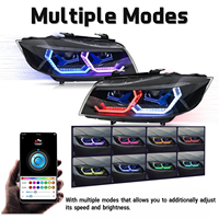 Phare LED RGB E90 E91 Série 3, Phare Modifié DRL 2005-2012 avec Animation de Démarrage, Mise à Niveau Lampe Avant Colorée pour BMW