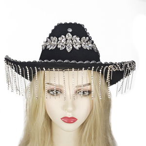 Sophisticated Western <strong>Bride</strong> <strong>Cowgirl</strong> <strong>Hat</strong> for Wedding Party and Bachelorette Celebration White Sparkle Cowboy Cap with Rhinestone - Product Image 5