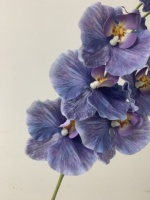 Vente chaude Style populaire Orchidée artificielle en latex au toucher réel 9 têtes Orchidées à volants pour la maison Mariage Salon Décoration du Nouvel An