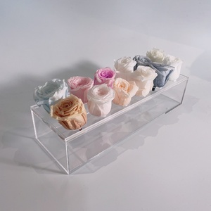 Caja de Flores Acrílica Moderna Transparente, Rosas Eternas Preservadas, Almacenamiento de Ramos, Decoración de Regalo Personalizable para San Valentín - Product Image 4