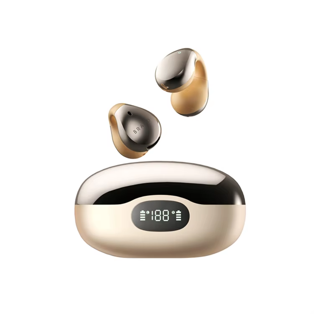 Wireless Earbuds for Bt 5.4 Open-Ear Clip with IPX-1 Waterproof Touch Control & Stereo Sound-4 Hours Play Time