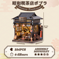 Mini maison de poupée moderne, coin lecture, maison de thé japonaise Showa, kit de puzzle 3D en bois à assembler, fait main, écologique, pour adultes, élégant