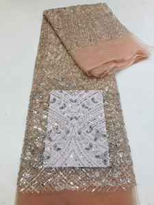 कशीदाकारी भारी बेडेड टुल फीता कपड़े के लिए पैटर्न के साथ सेक्विन कढ़ाई - Product Image 2