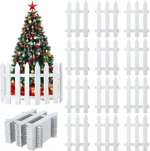 Christmas Tree Fence White Wooden - Kids Pet Dogs Wedding Party Decorations Miniature Home Garden Border Lawn Edge Fence