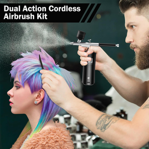 टैटू नाई नेल आर्ट के लिए एयरब्रश सेट रिचार्जेबल कॉर्डलेस एयरब्रश कंप्रेसर स्वचालित साइलेंट फिंगरटिप नियंत्रण एयर ब्रश - Product Image 3