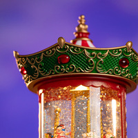 Weijiule Weihnachts-Spieluhr Karussell Weihnachtsmann Leuchtende Ornamente Laterne als Geburtstagsgeschenk