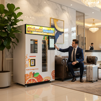 Commerciële verse fruitsap-automaat, slimme automatische sinaasappelpers voor winkelcentra, luchthavens en hotels