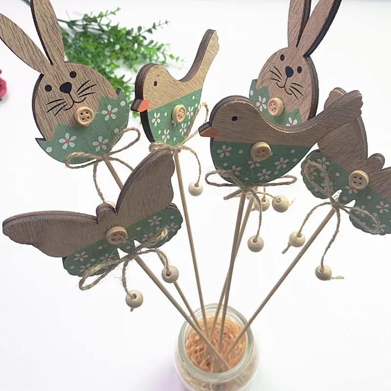 Decoração de páscoa, coelho, pássaro, borboleta e outros animais, artesanato de férias, decoração