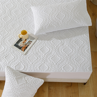 Housse de matelas en tissu polyester tissé imperméable, respirant, antidérapant, lavable en machine, couleur unie, motif fleur de phénix