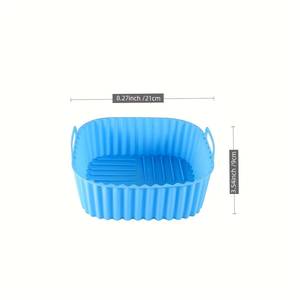 Colorful Reusable Silicone Air Fryer Liners - 8inch Square, suitable for 4-7 Qt air fryers, oven and <b>microwave</b> safe, easy to - Product Image 4