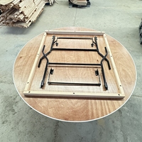 Table pliante à chevalet rectangulaire en contreplaqué à bord en aluminium de 6 pieds pour banquet