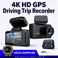 Caméra embarquée De Yongwang avec vision nocturne 4K HD, enregistrement double, suivi GPS, surveillance de stationnement 24h/24, caméra de voiture