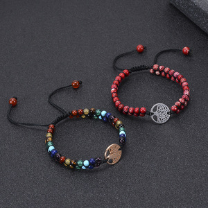 Bracelet de yoga double couche en cristal turquoise Charm Life, tissé à la main, en pierre naturelle, pour femme, motif <span class=keywords><strong>arbre</strong></span> de vie en forme de boule - Product Image 6