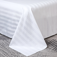 Tissu de literie en satin rayé tissé respirant, teint en fil, blanc, écologique, poids moyen 120 GSM, pour hôtel, prix de gros OEM