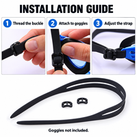 Sangles de remplacement en silicone noir pour lunettes de natation, lot de 2 pièces