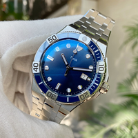 Montre mécanique automatique de plongée pour hommes, en acier inoxydable de haute qualité, affichage de la date, cadran à aiguilles, cristal saphir, résistant à l'eau