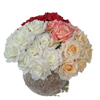 Grands pétales de rose plissés en tissu de soie pour toile de fond de photographie de mariage, murs floraux, décorations d'allée, fleurs artificielles
