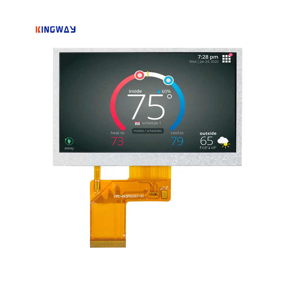 Hd 4,3 pulgadas 4,3 ''paisaje pequeño Tft Lcd Hmi pantalla táctil pantalla Lcd para automoción