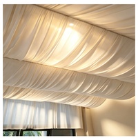 Voilages de plafond de luxe KAVI en soie laiteuse marron clair, rideaux ondulés pour tentes, draperies de toit, décoration de salle de banquet et d'événements