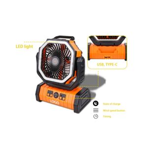 Best-selling Outdoor Solar Portable Rechargeable Camping Fan <b>with</b> Remote <b>Control</b> and LED Light Plastic Solar Panel - Product Image 3