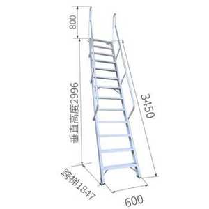 Outdoor-Feuerleiter-Pavillon, Treppenhaus-Fluchtweg, Aluminium-Kletterleiter - Product Image 1