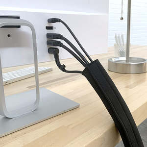 हॉट सेलिंग <span class=keywords><strong>2</strong></span>-पैक केबल आस्तीन आयोजक बैग कस्टम हुक लूप नेप्रोन जिपर कवर डेस्क कंप्यूटर टीवी कॉर्ड्स प्रबंधन के लिए - Product Image 5